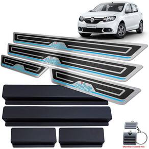 Soleiras Renault Sandero Vibe 2018 2019 Preto Alto Relevo