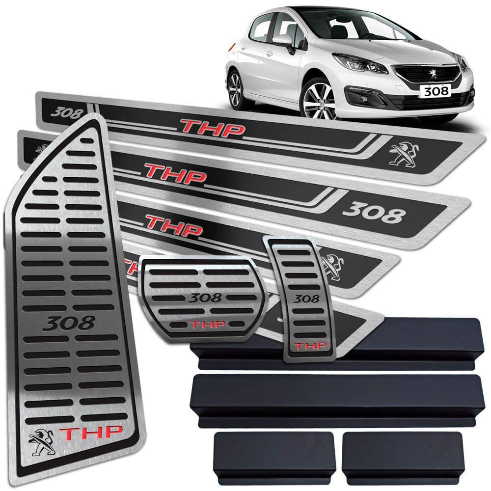Soleira Pedaleira Descanso Peugeot 308 THP 12/19 Preto AR