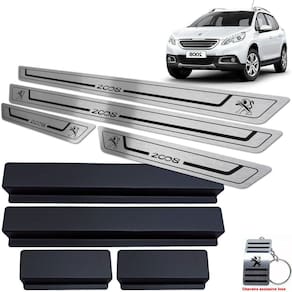 Soleira Aço Inox Peugeot 2008 2015/2019 Preto Baixo Relevo