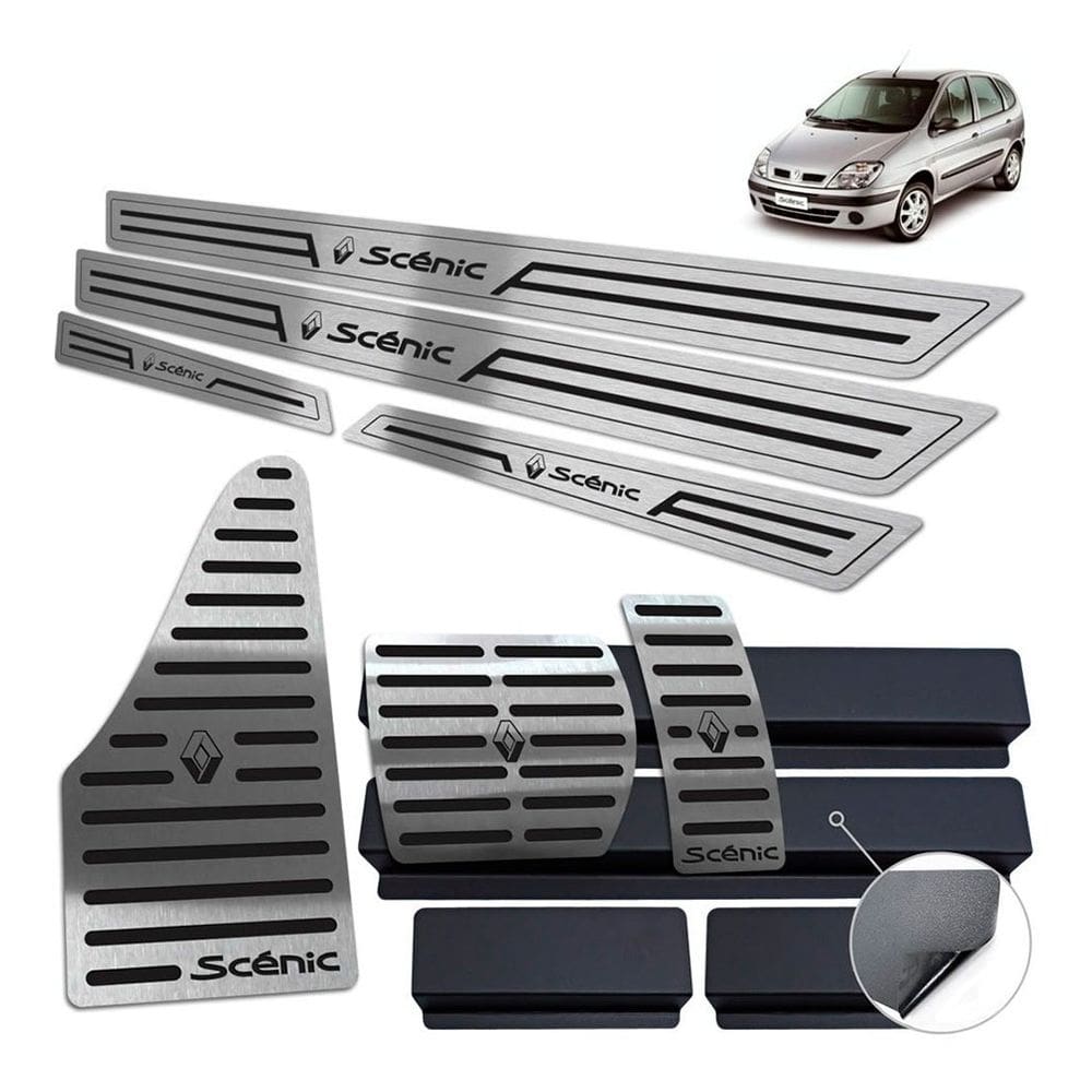 Soleira Pedaleira Descanso Scenic 2001 A 2011 Auto Preto BR