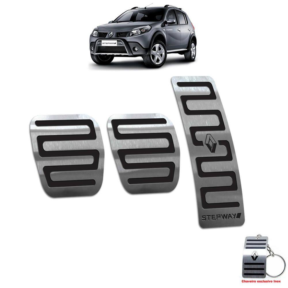 Pedaleiras Sandero Stepway 2008/2013 Preto