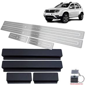 Soleira Em Aço Inox Duster 2011/2020 Prata Baixo Relevo