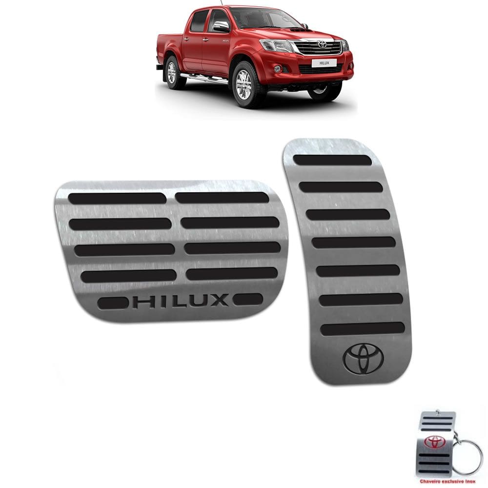 Pedaleira Automático Em Aço Inox Hilux 2012 A 2015 Preto