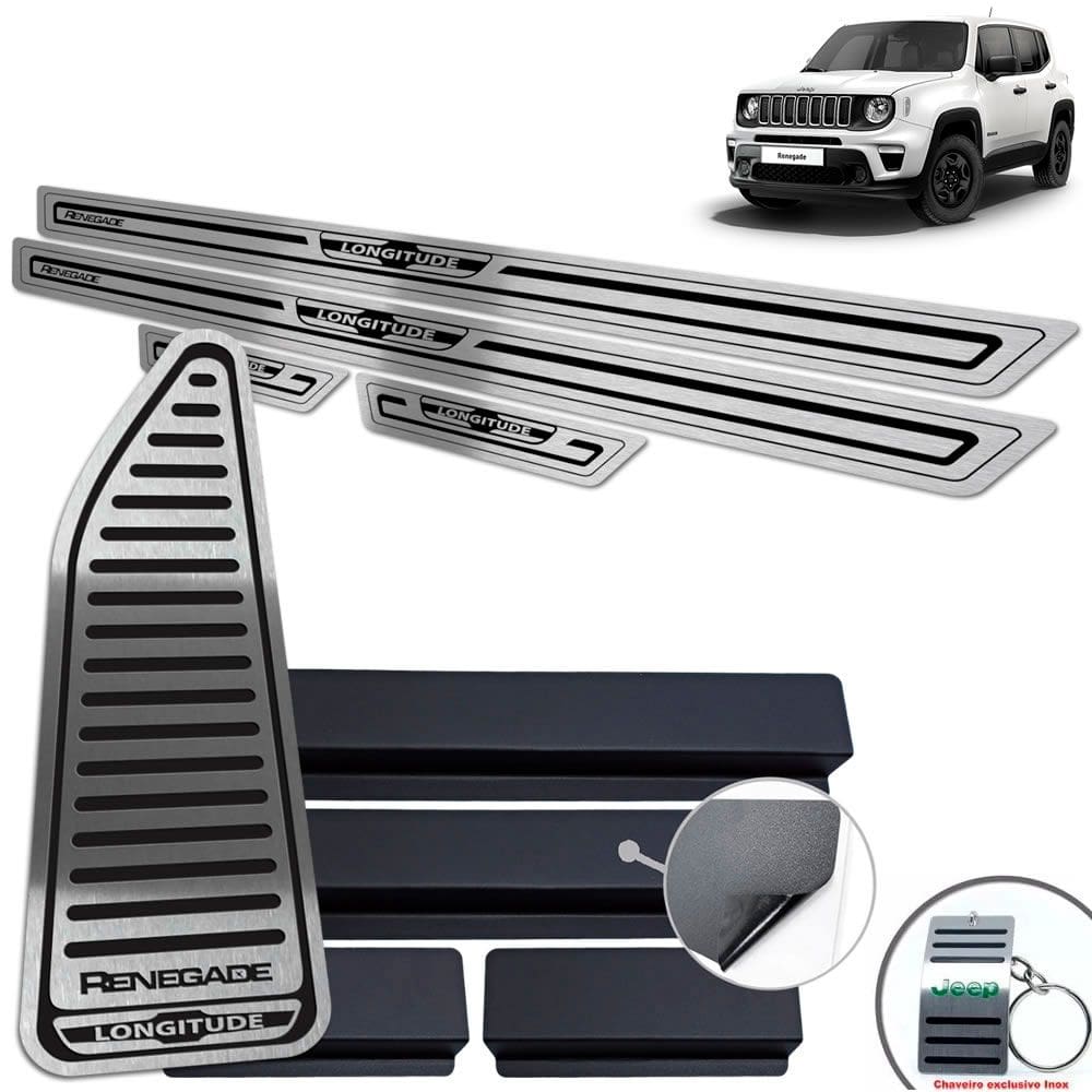 Descanso Soleira Jeep Renegade Longitude Preto Baixo Relevo
