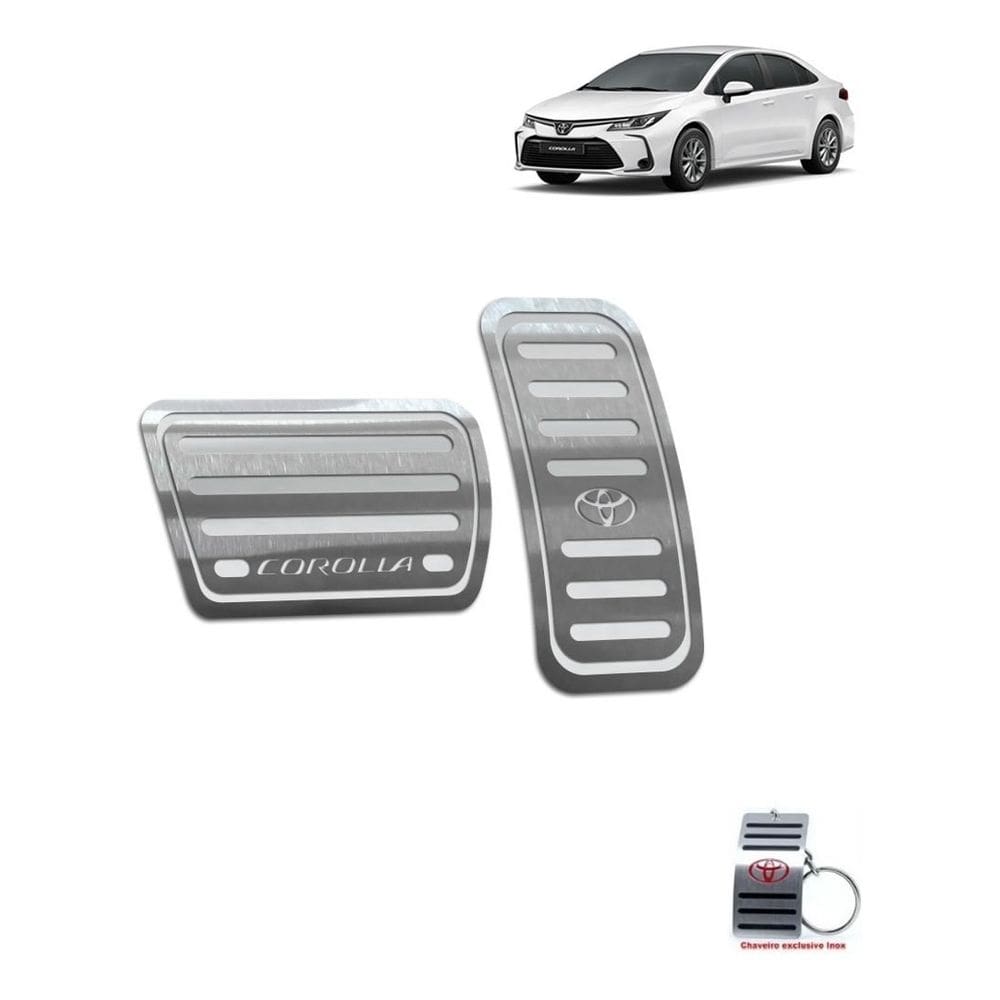 Pedaleira Automático Em Aço Inox Toyota Corolla 2020 Prata