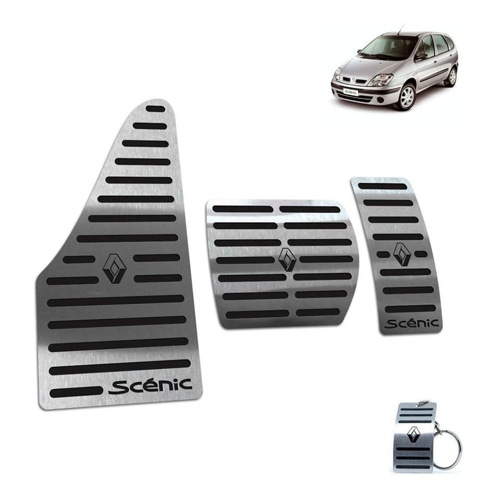 Pedaleira Automático Com Descanso Scenic 2001 A 2011 Preto