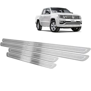 Soleira Em Aço Inox Amarok 2011 a 2019 Prata Baixo Relevo