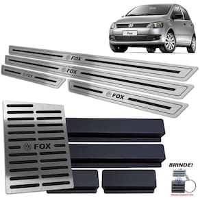 Kit Descanso + Soleira Fox 2004 A 2013 Preto Baixo Relevo
