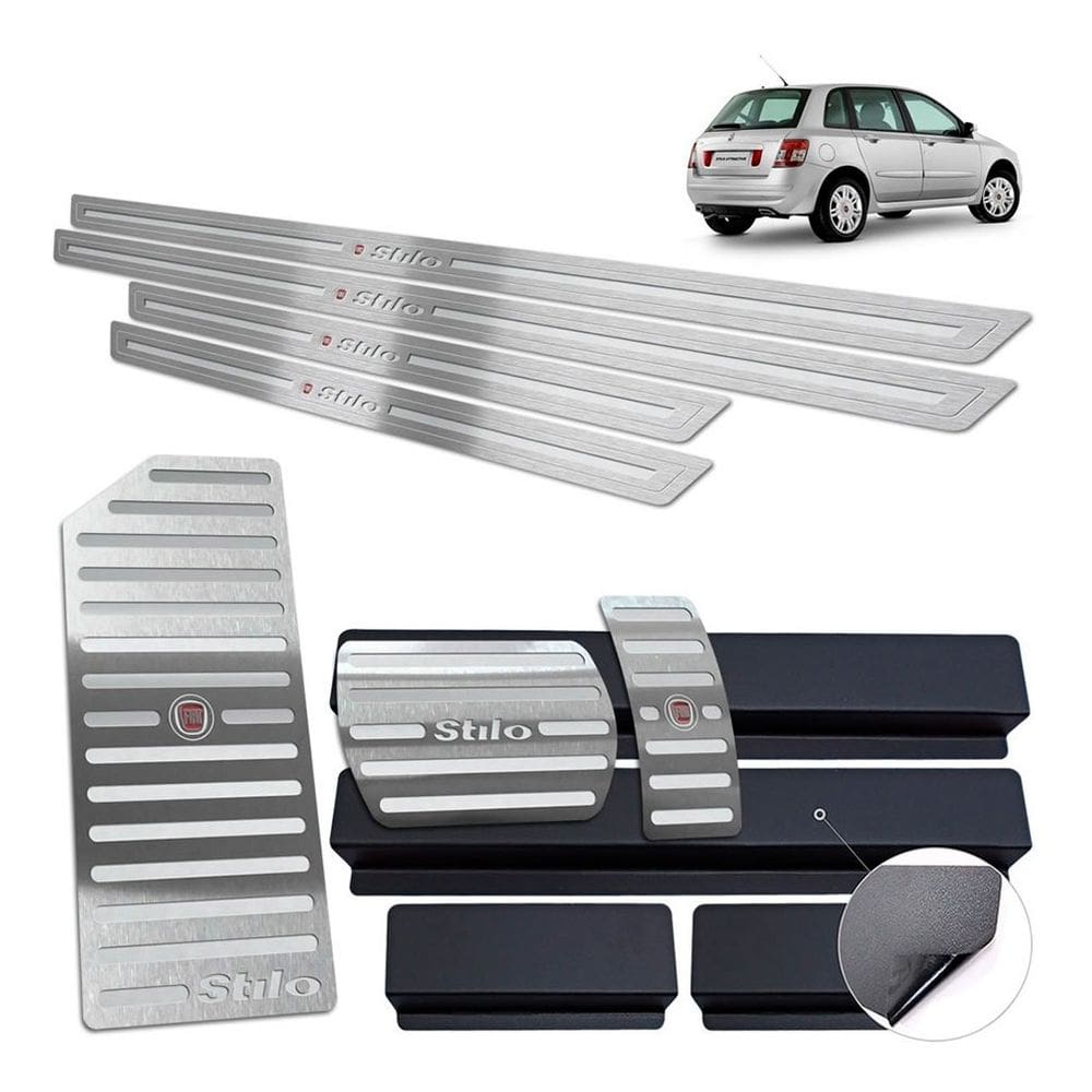 Descanso Pedaleira Soleira Stilo 2003 A 2011 Auto Prata BR