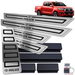 Soleira Com Descanso Hilux 2016 A 2019 Preto Baixo Relevo