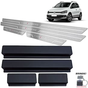 Soleiras Aço Inox Prata Baixo Relevo Fox Xtreme 2018 A 2020