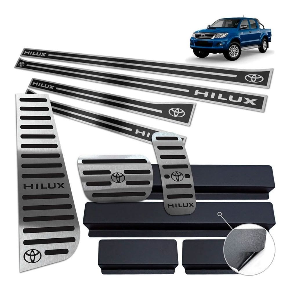 Soleira Pedaleira Auto. Descanso Hilux 2006 A 2012 Preto AR