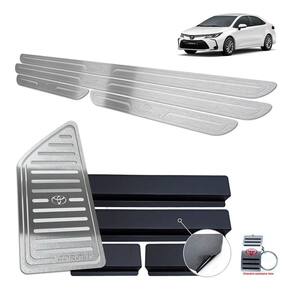 Soleira Com Descanso Toyota Corolla 2020 Prata Baixo Relevo
