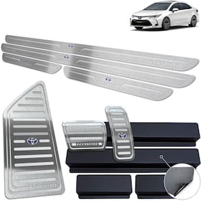 Soleira Pedaleira Descanso Corolla Hybrid 2020 Prata BRelevo