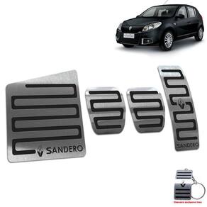 Descanso + Pedaleiras Renault Sandero 2008 A 2013 Preto