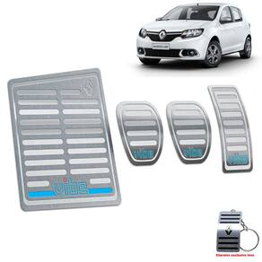 Descanso + Pedaleira Renault Sandero Vibe 2018 2019 Prata