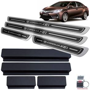 Soleiras Toyota Corolla Xei 2014/2019 Preto Alto Relevo