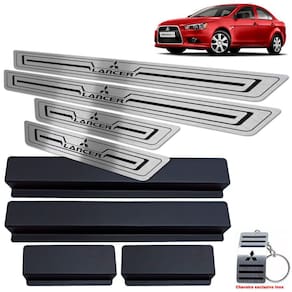 Soleira Em Aço Inox Lancer 2007/2019 Preto Baixo Relevo