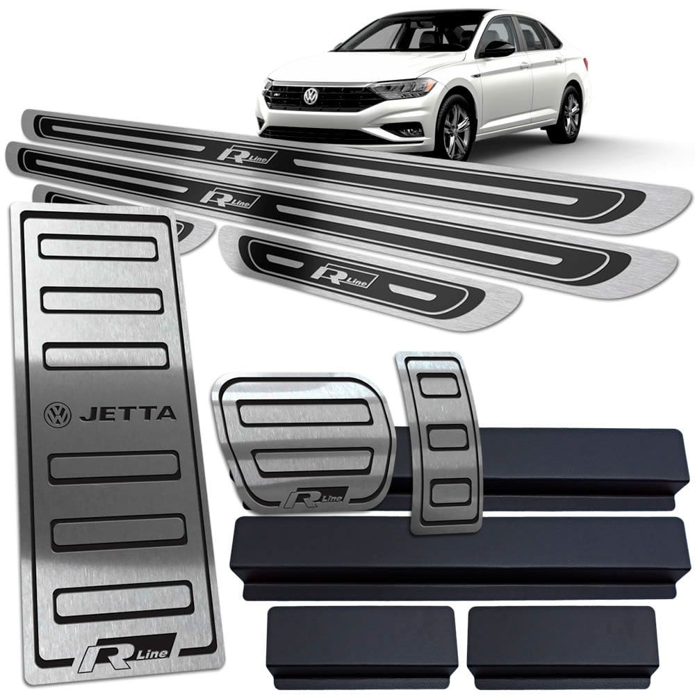 Soleira Pedaleira Descanso Jetta R-line 250 TSI 18 19 Preto
