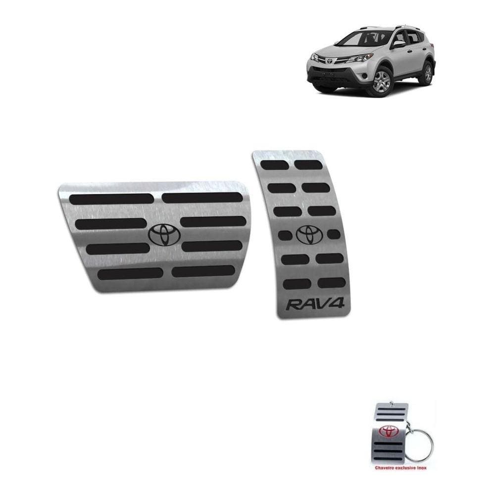 Pedaleira Automático Em Aço Inox Rav4 2001 A 2012 Preto