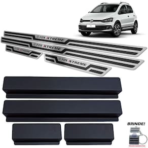Soleiras Aço Inox Preto Alto Relevo Fox Xtreme 2018 A 2020