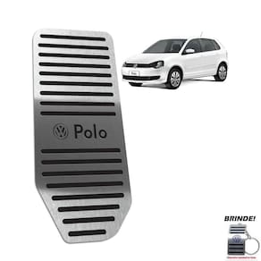Descanso de Pé Aço Inox Volkswagen Polo 2003 a 2015 Preto