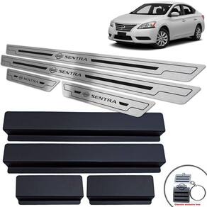 Soleiras Nissan Sentra 2014/2016 Preto Baixo Relevo
