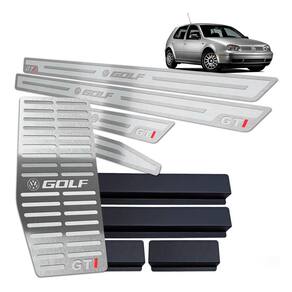 Descanso + Soleiras Prata Alto Relevo Golf Gti 1999 A 2013