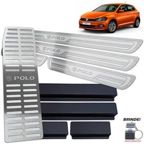 Descanso + Soleiras Prata Alto Relevo VW Polo 2019 2020