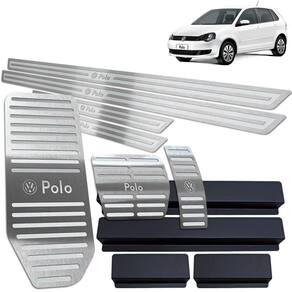 Descanso Pedaleira Soleira Polo 2003 a 2015 Prata Auto AR