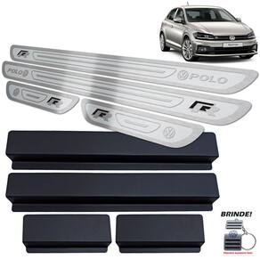 Soleiras Gravação em Prata Alto Relevo Polo R-Line Aço inox
