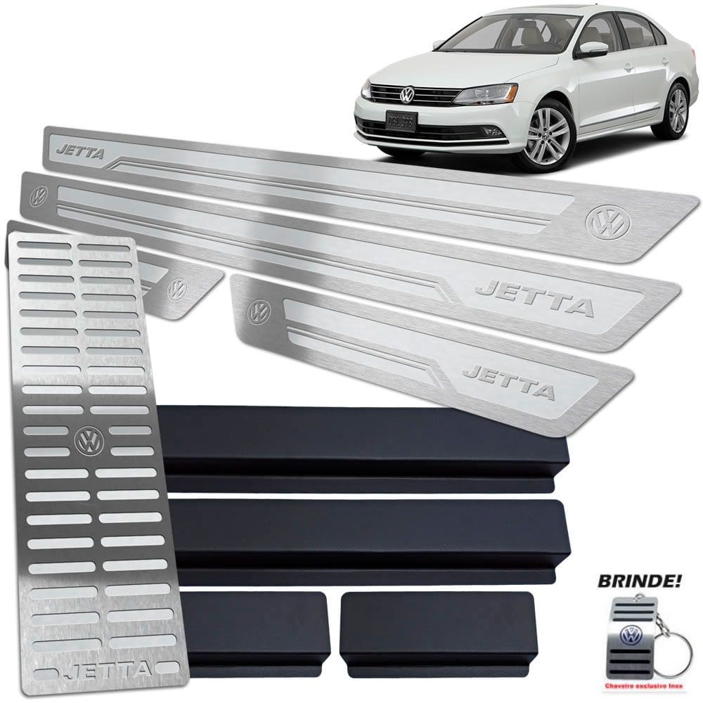 Descanso + Soleiras Prata Alto Relevo Jetta 2011 a 2018