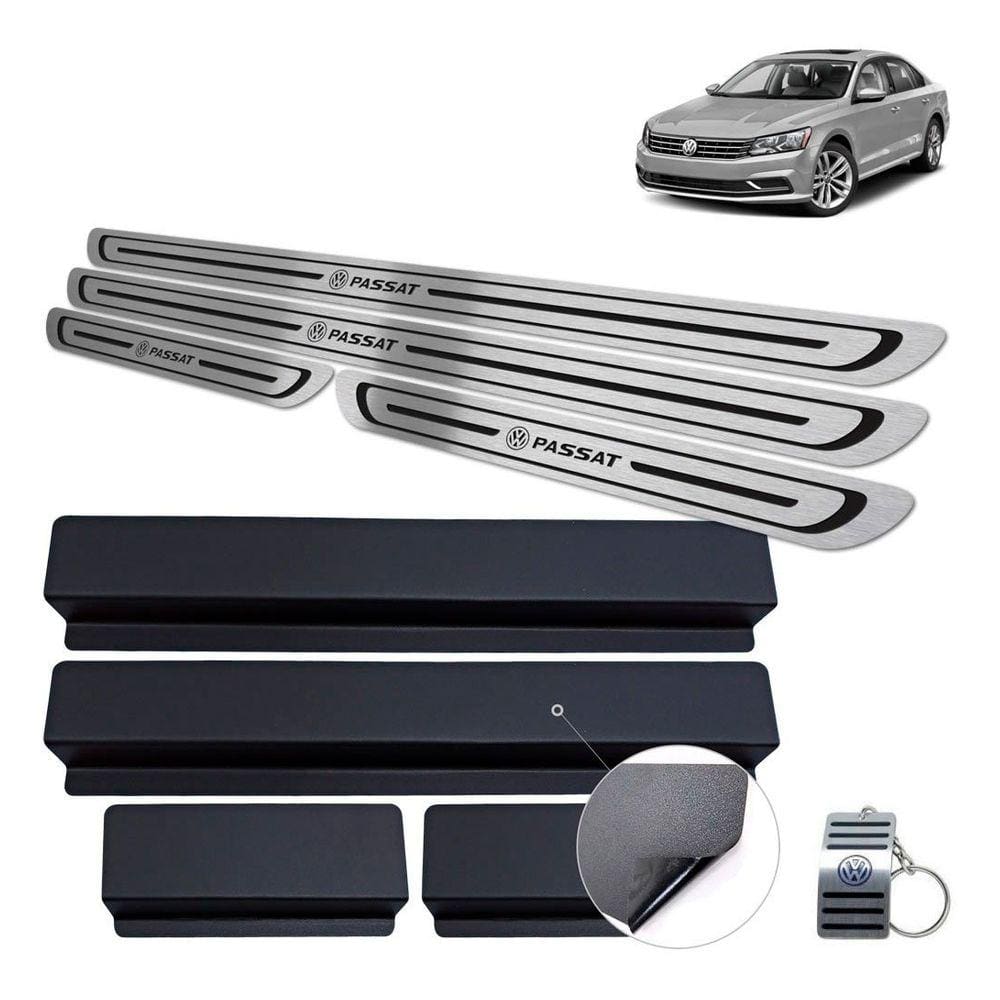 Soleiras Inox Passat Highline Preto Baixo Relevo 2017 a 2019