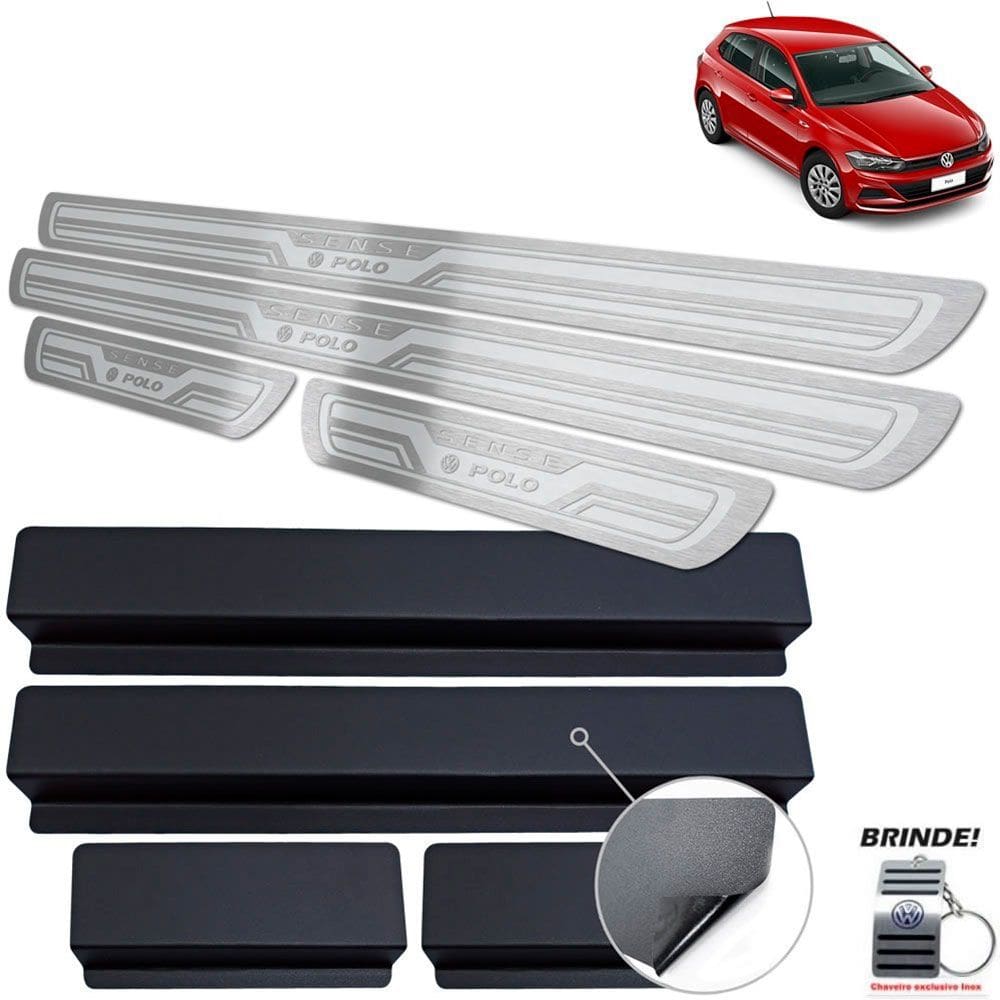 Soleiras Gravação em Prata Auto Relevo Polo Sense Aço inox