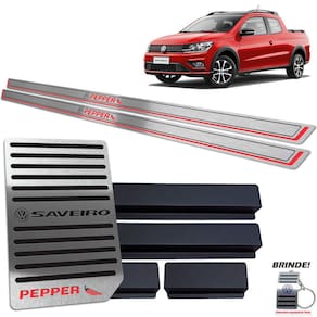 Descanso Soleira Preto Baixo Relevo Saveiro Pepper 2018 2020