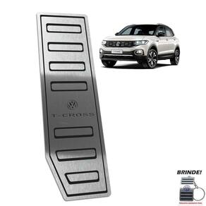 Descanso de Pé Aço Inox Volkswagen T-Cross Gravação em Preto