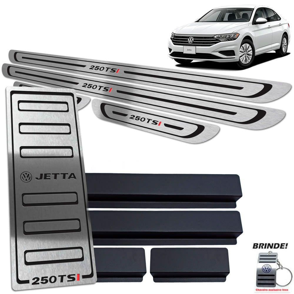 Descanso Soleira Jetta 250 Tsi 2018 2019 Preto Baixo Relevo