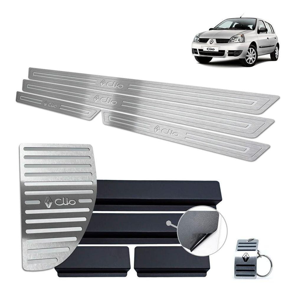 Soleira E Descanso Renault Clio 2000/2012 Prata Baixo Relevo