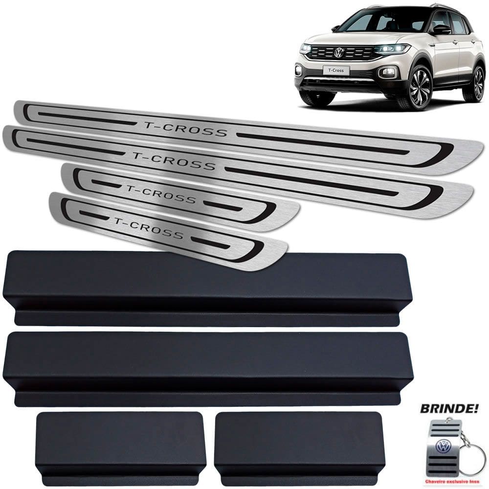 Soleiras Volkswagen T-Cross Gravação em Preto Baixo Relevo