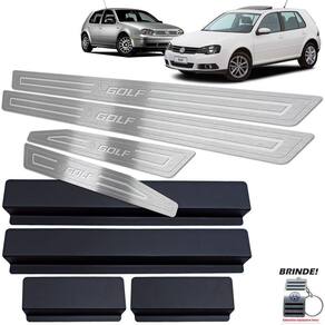 Soleiras Inox Prata Baixo Relevo Volkswagen Golf 1999 A 2013