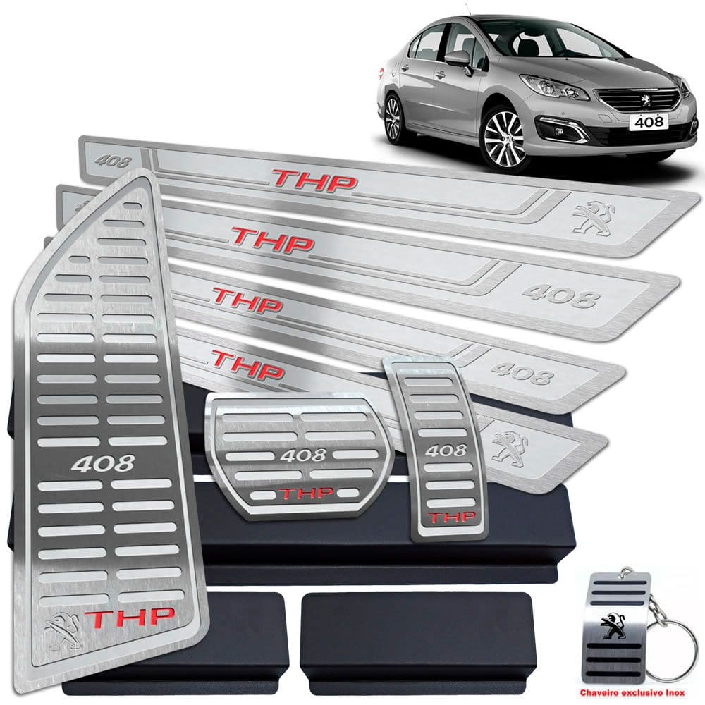 Soleira Pedaleira Descanso Peugeot 408 THP 12/19 Prata AR