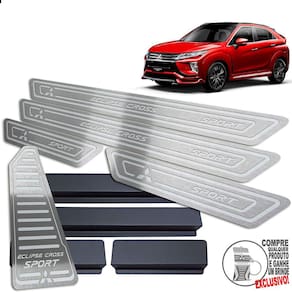 Descanso + Soleira Eclipse Cross Sport Prata Baixo Relevo