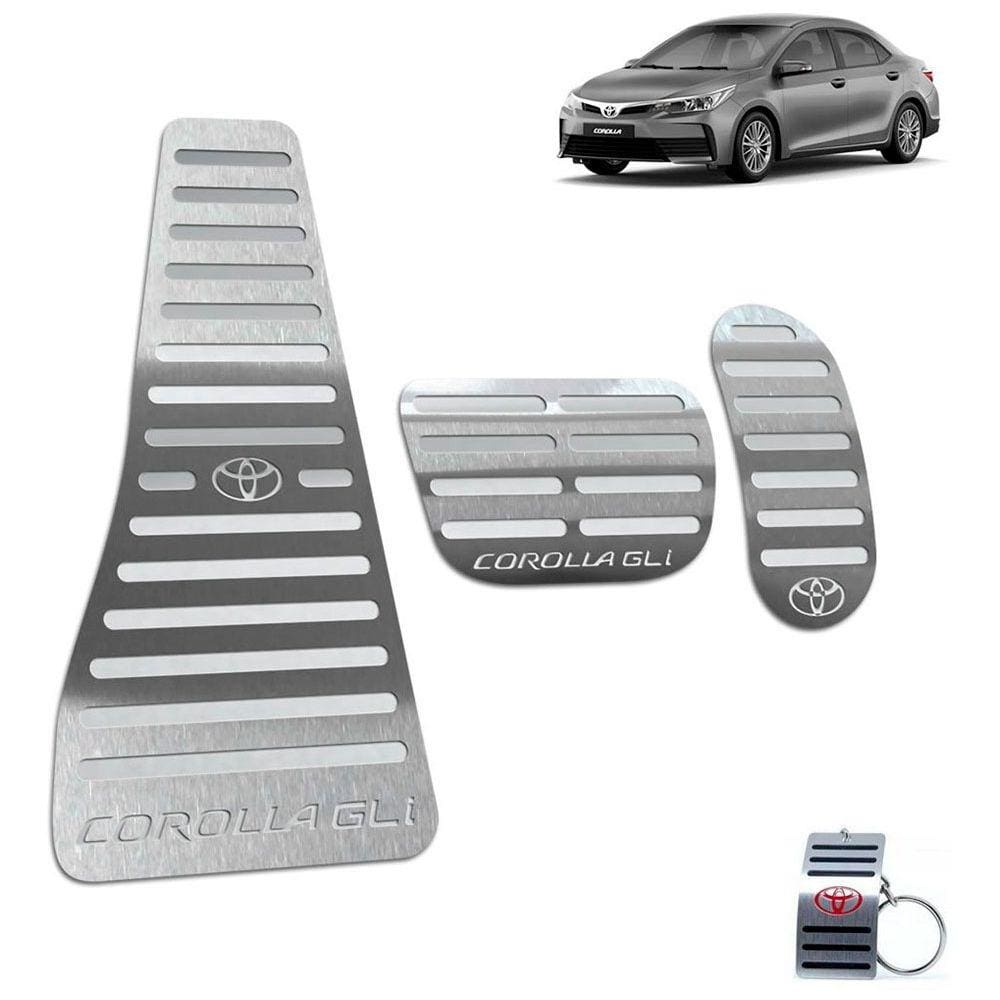 Pedaleira Automático + Descanso Corolla Gli 2014/2019 Prata