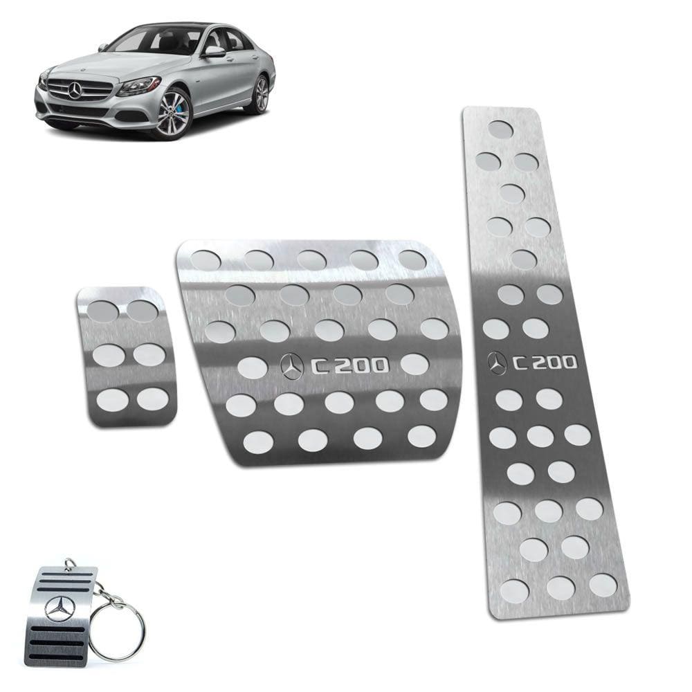 Pedaleira Automático Inox Mercedes C200 2010 A 2014 Prata