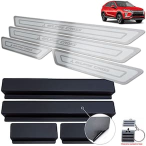 Soleira Aço Inox Mitsubishi Eclipse Cross Prata Alto Relevo