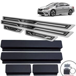 Soleira de Porta Sentra 2017 A 2020 Preto Alto Relevo