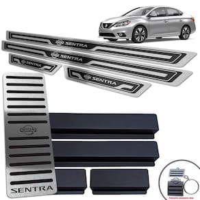 Soleiras + Descanso Sentra 2017 A 2020 Preto Alto Relevo