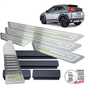 Descanso + Soleira Eclipse Cross Outdoor Prata Alto Relevo