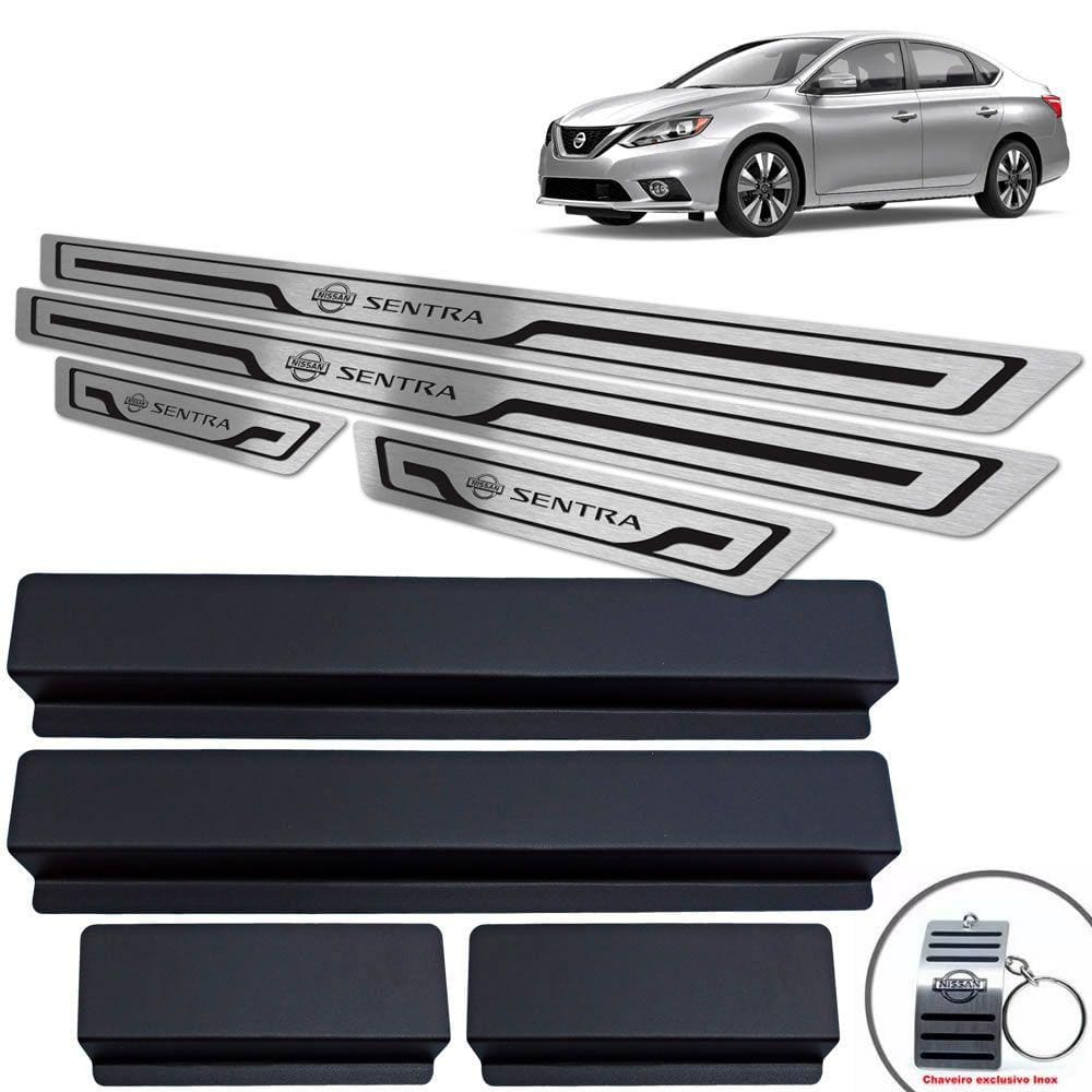 Soleira de Porta Sentra 2017 A 2020 Preto Baixo Relevo