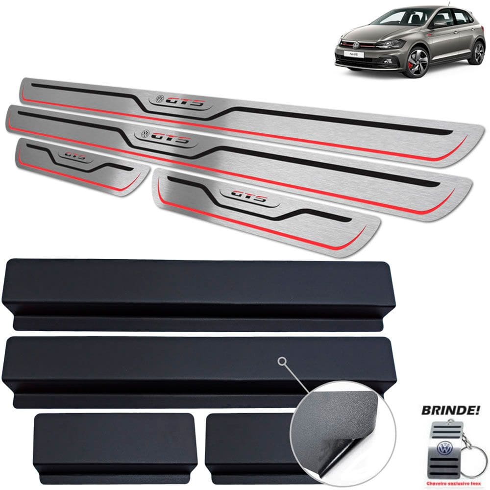 Soleiras Gravação em Preto Baixo Relevo Polo GTS Aço inox